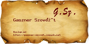 Gaszner Szovát névjegykártya